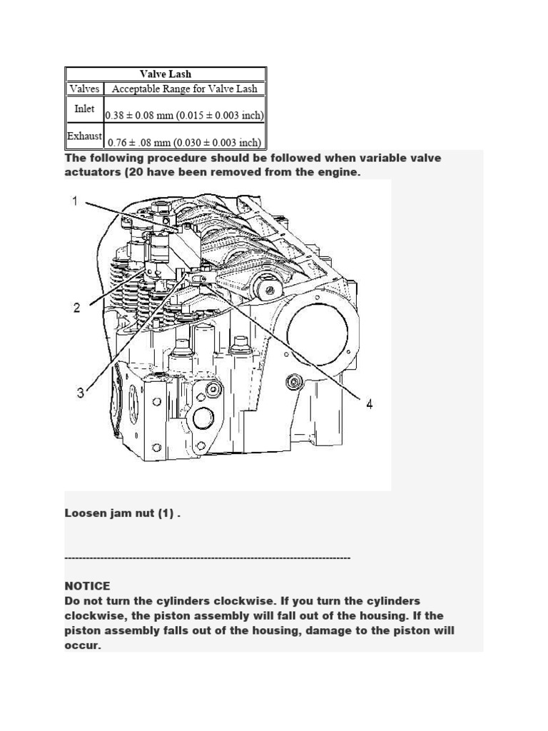 Valve Lash C15 Accert PDF Piston Valve