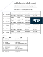 Jadwal Tes Hafalan & Qiroatul Kitab