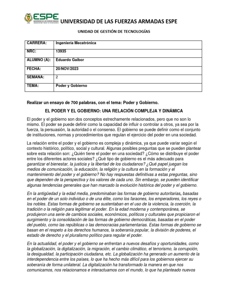 P1 TA2 Gaibor D. Eduardo PDF Gobierno Globalización
