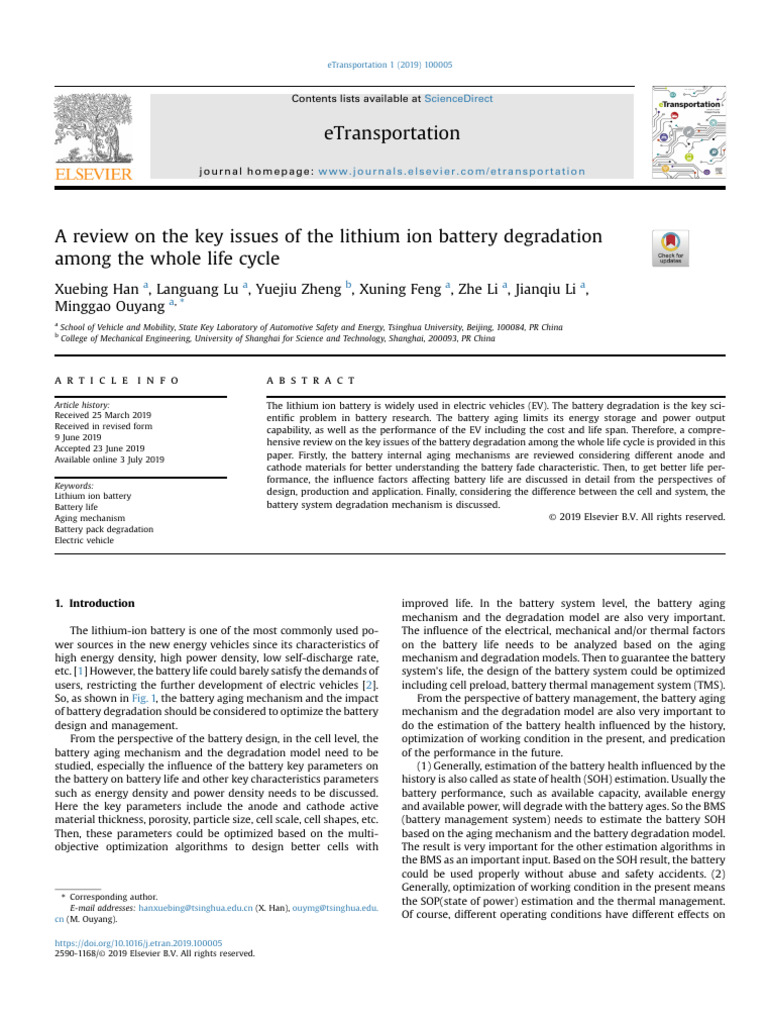 Key Issues in Lithium-Ion Battery Degradation | PDF | Lithium Ion ...