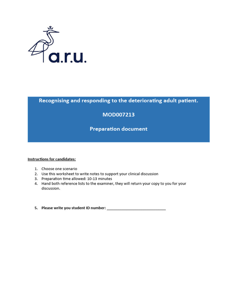 Deteriorating Adult Patient Guide | PDF | Self-Improvement