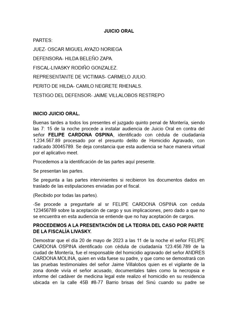 Juicio Oral Practica Penal | PDF