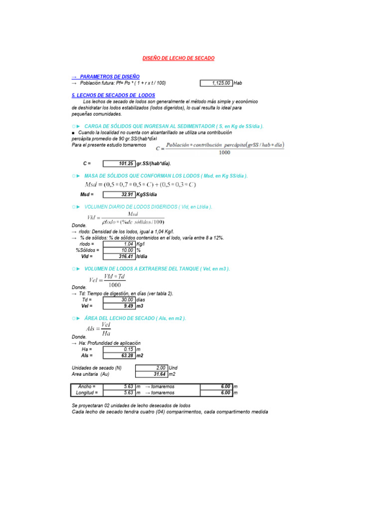 Diseño_lecho_de_secado | PDF