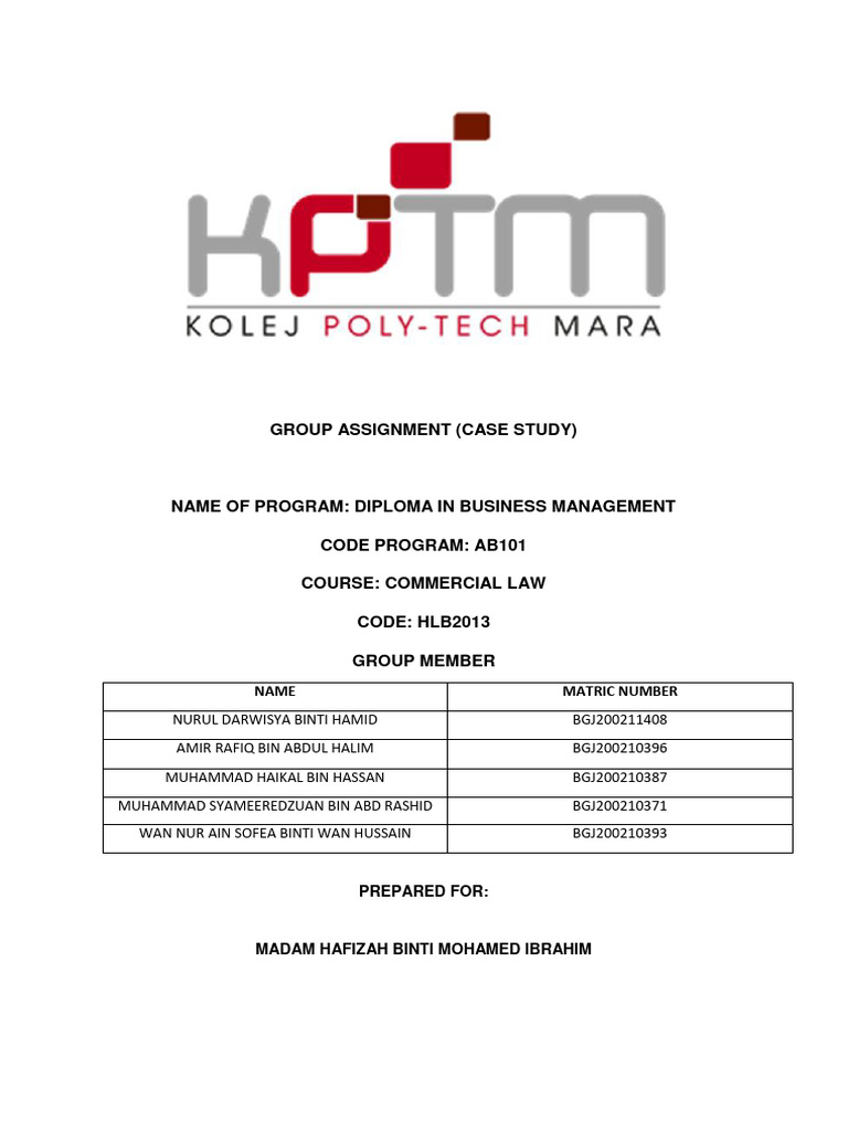 Case Study Commercial Law Pdf Offer And Acceptance Law Of Agency