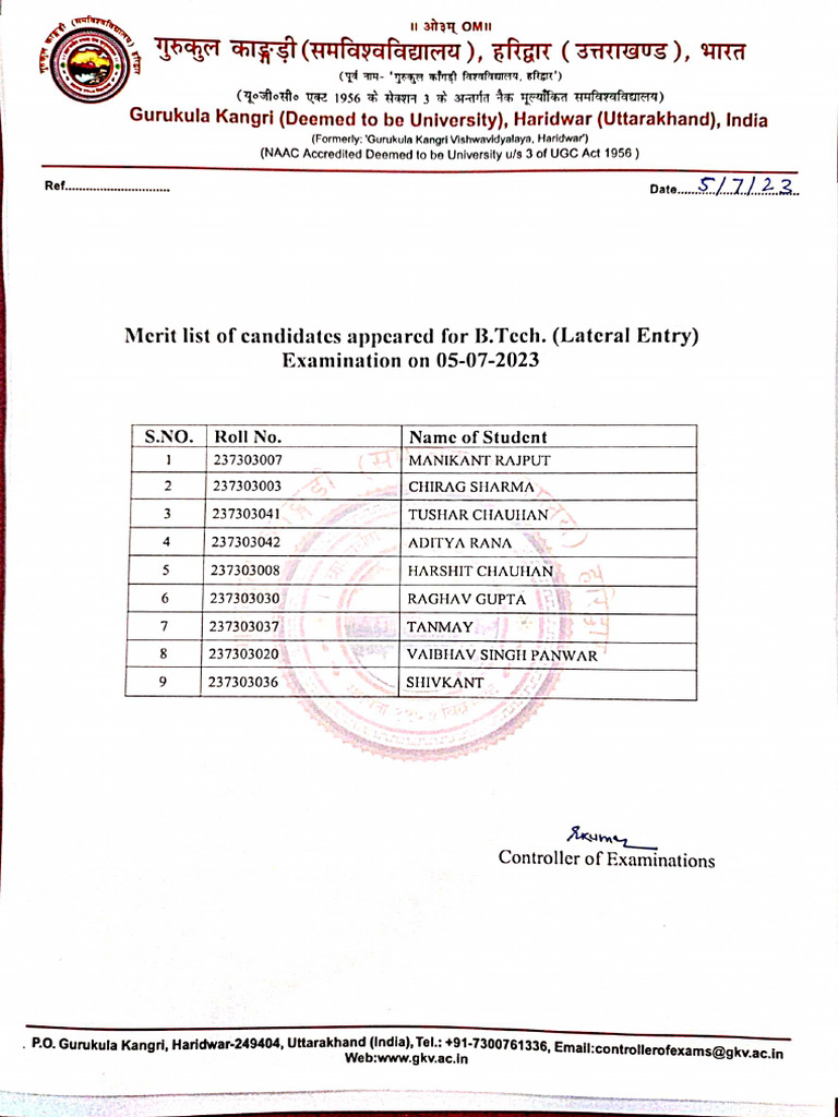B.Tech Lateral Entry | PDF