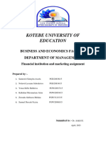 Kotebe University of Education: Business and Economics Faculty Department of Management