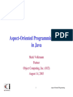 Aspect-Oriented Programming (AOP) in Java: Mark Volkmann Partner Object Computing, Inc. (OCI) August 14, 2003