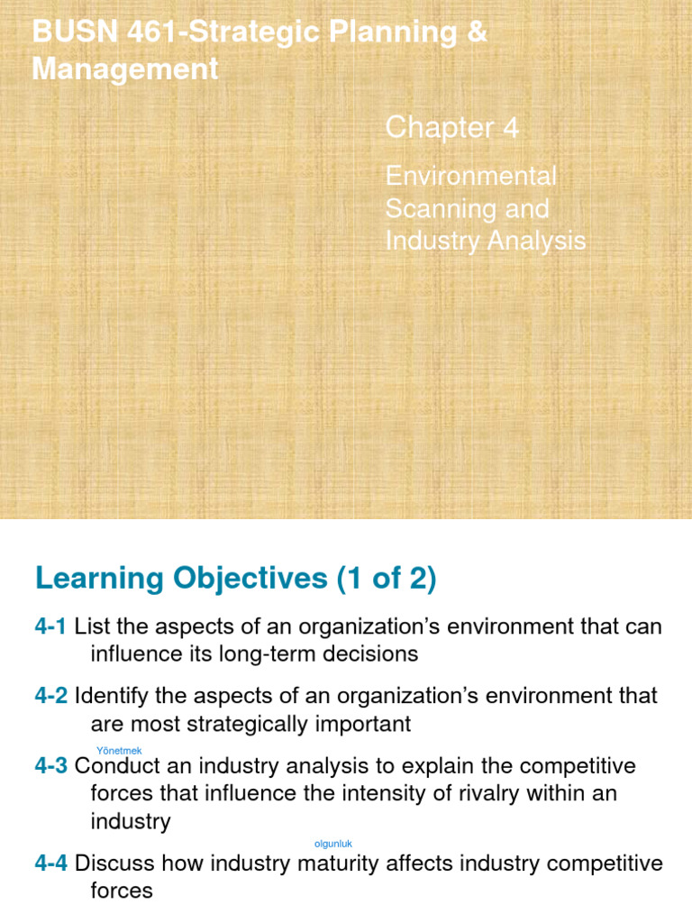Environmental Scanning and Industry Analysis | PDF | Supply Chain ...