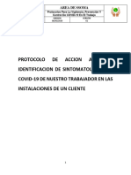 Protocolo de Accion Ante La Identificacion de Sintomas en Las Instalaciones de Un Cliente