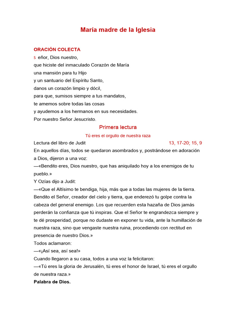 María, Madre de la Iglesia y Discípula | PDF | María, madre de Jesús ...