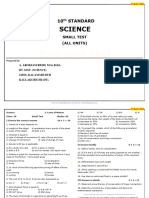 10th Science Unit Test Question Papers em