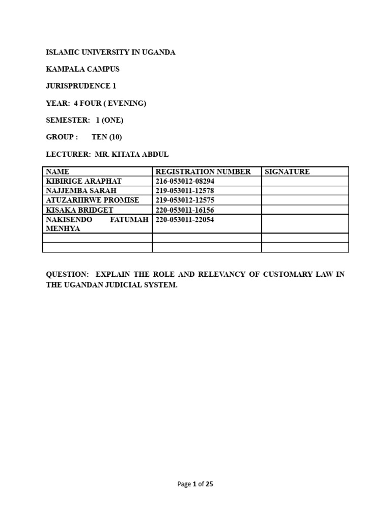 CUSTOMARY LAW GRP 10 PDF Common Law International Law