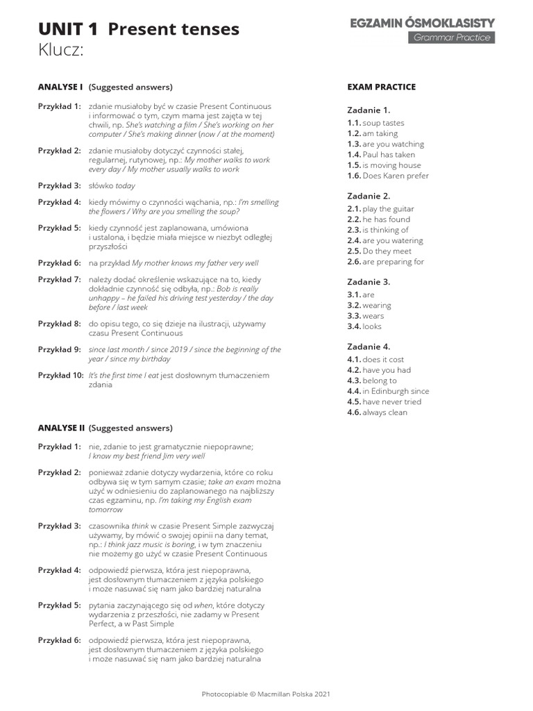 Writing and Grammar Practice Answer Key | PDF