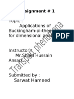 Topic: Applications of Buckingham-Pi-Theorem For Dimensional Analysis