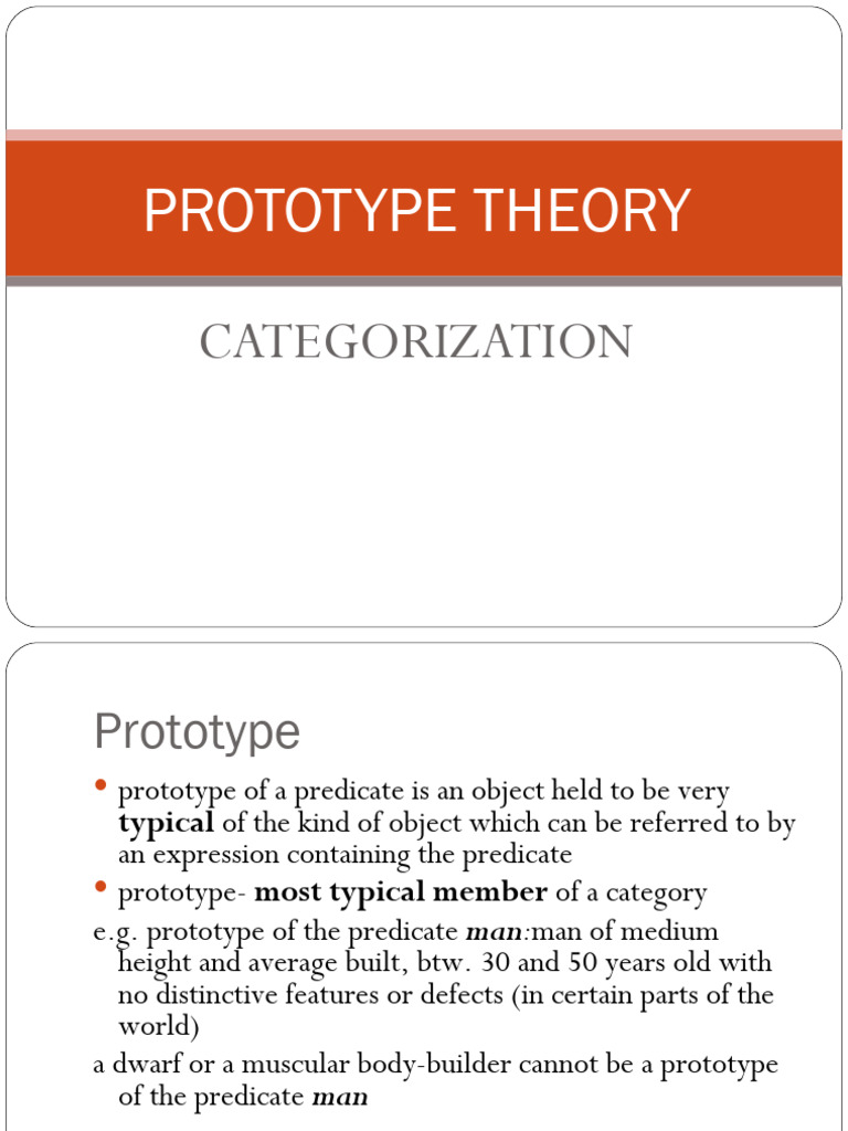 Prototype Theory and Categorization PDF Cognitive Science Linguistics
