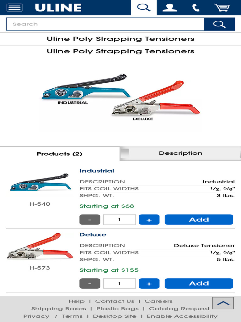 Poly Strapping Tensioners in Stock ULINE PDF
