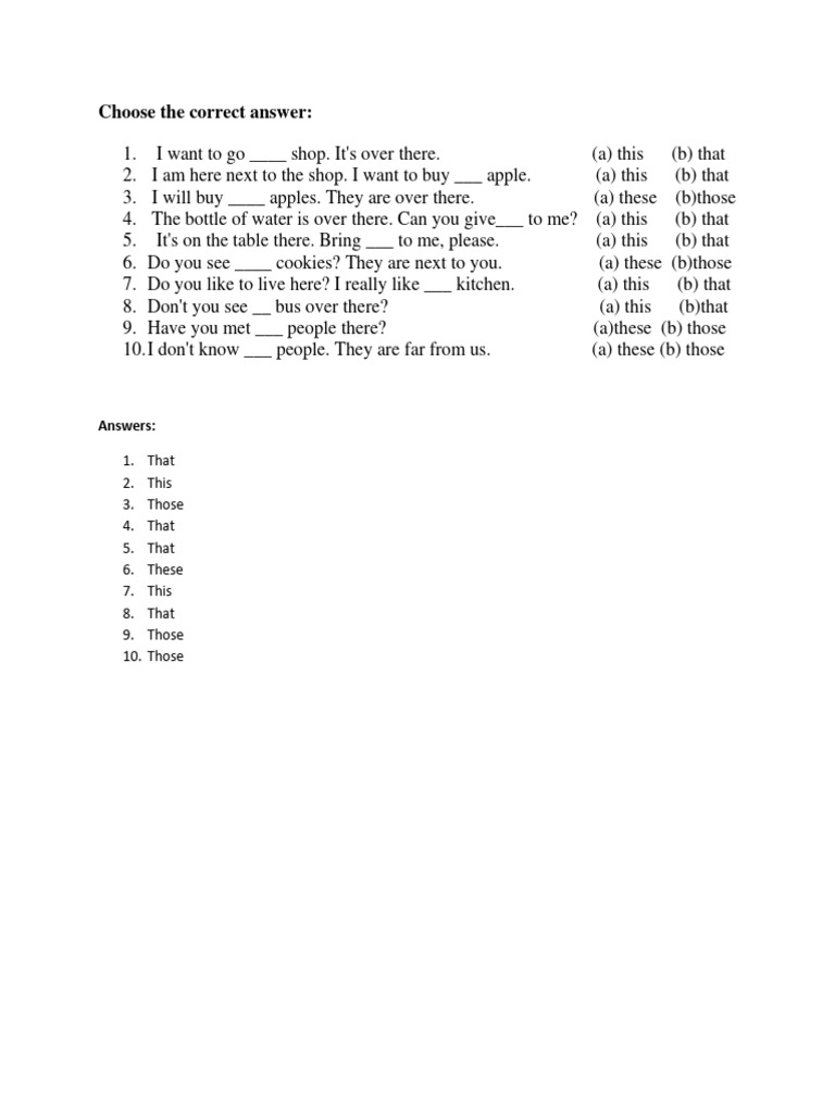 Demonstrative pronouns exercises with answers pdf download pdf
