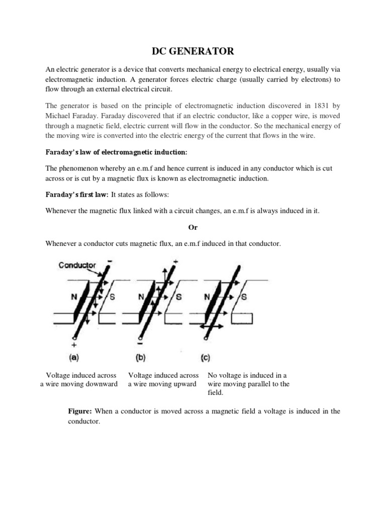 DC Generator: Faraday's Law of Electromagnetic Induction | Download ...