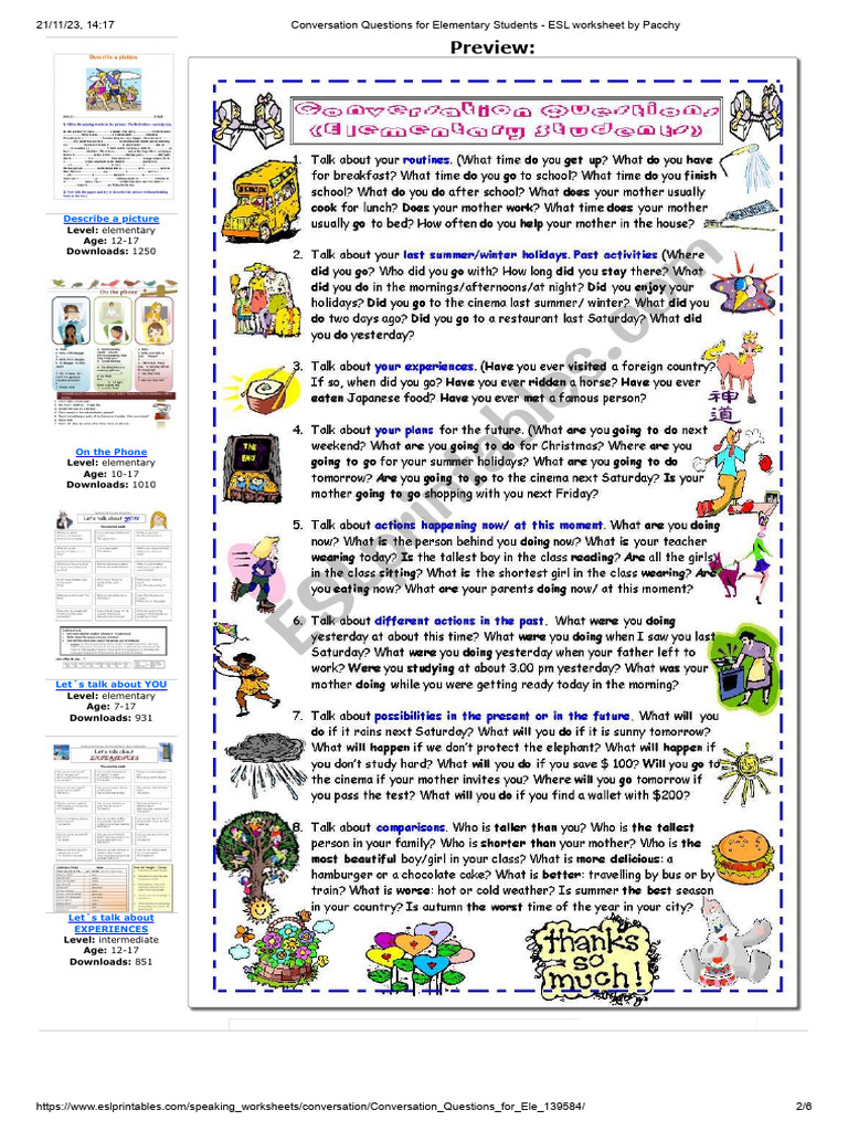 conversation-questions-for-elementary-students-esl-worksheet-by