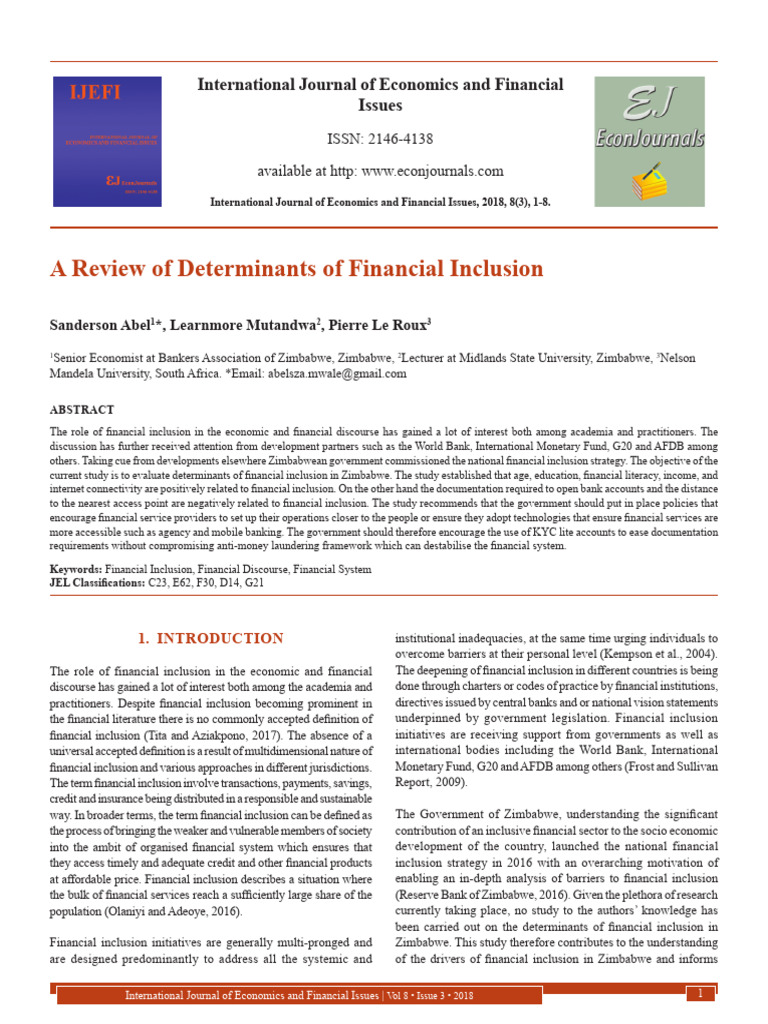 Of Financial Inclusion | PDF | Financial Inclusion | Economies