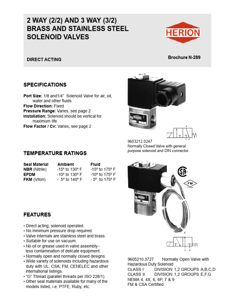 Herion Solenoid PDF Valve Alternating Current