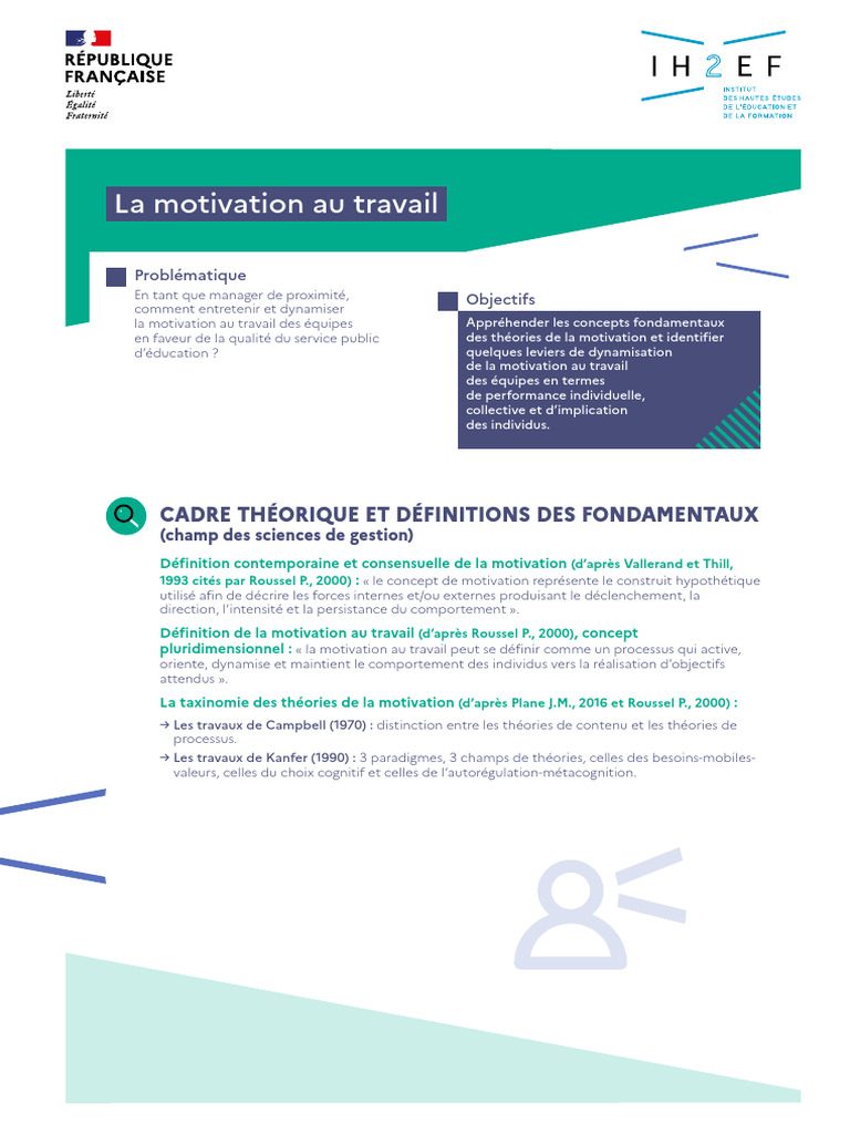 Motivation au Travail : Théories et Leviers | PDF | Motivant | Motivation