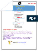 AITS 01 - Test Schedule & Syllabus (29 - 10 - 2023) - (Lakshya JEE 2024)