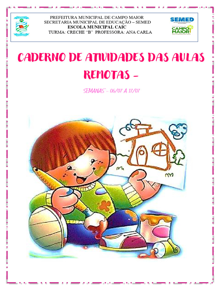 Atividades Remotas para Creche CAIC | PDF | Aprendizado | Pensamento