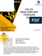 Kontrak Kuliah KIM104 - Kimia Sains Dan Teknologi Gasal 21 - 22 Mahasiswa