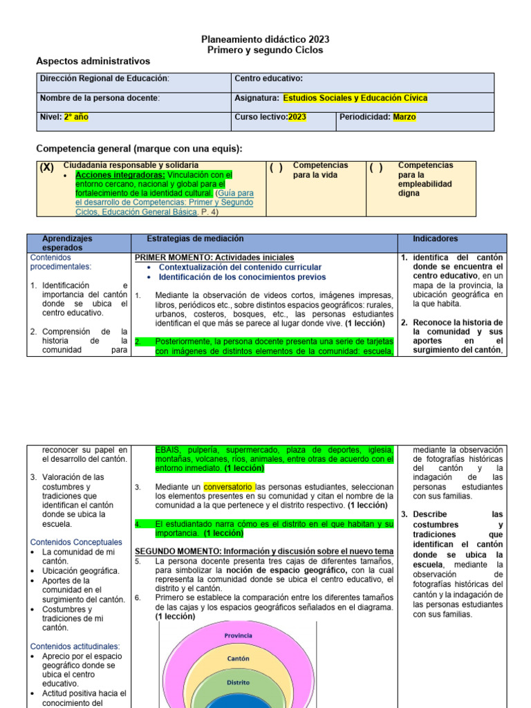 Estudios sociales y educacion civica planeamiento didactico 2deg ano 0