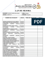 PLAN DE MEJORA 4° 5° 6°. ENTREGA. Brayan