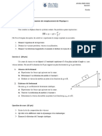 Sujet Et Corrige Et de Lexamen de Remplacement de Physique 1