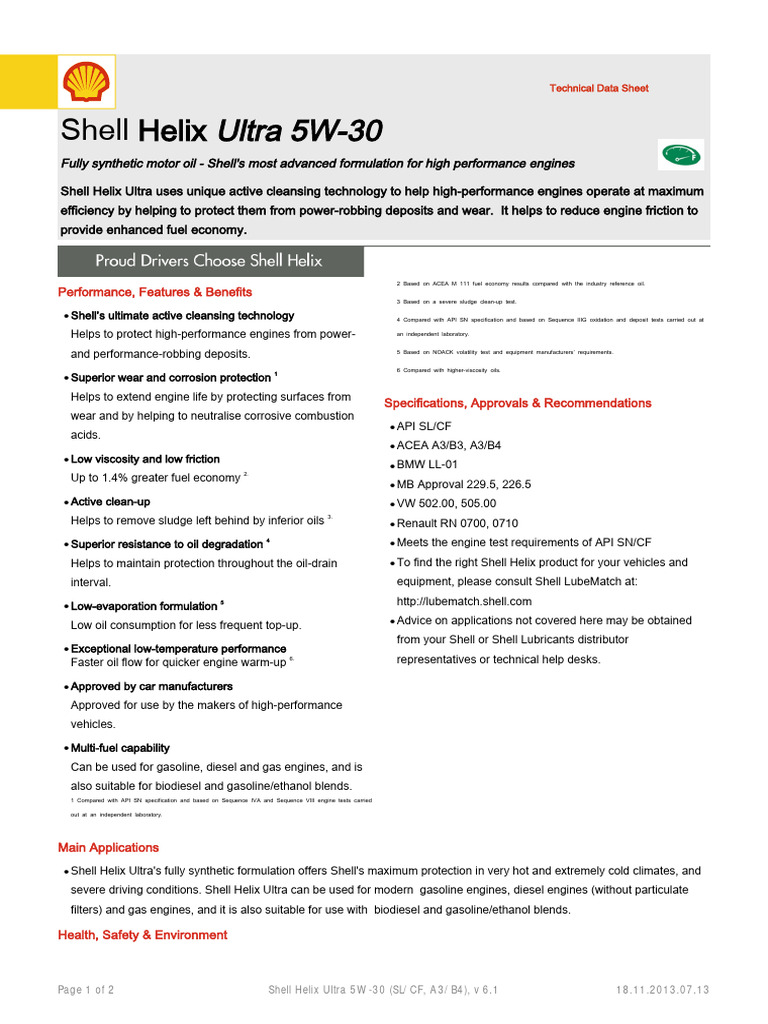 AnálisisparticuladoShell Helix Ultra y Viscosos PDF Motor Oil