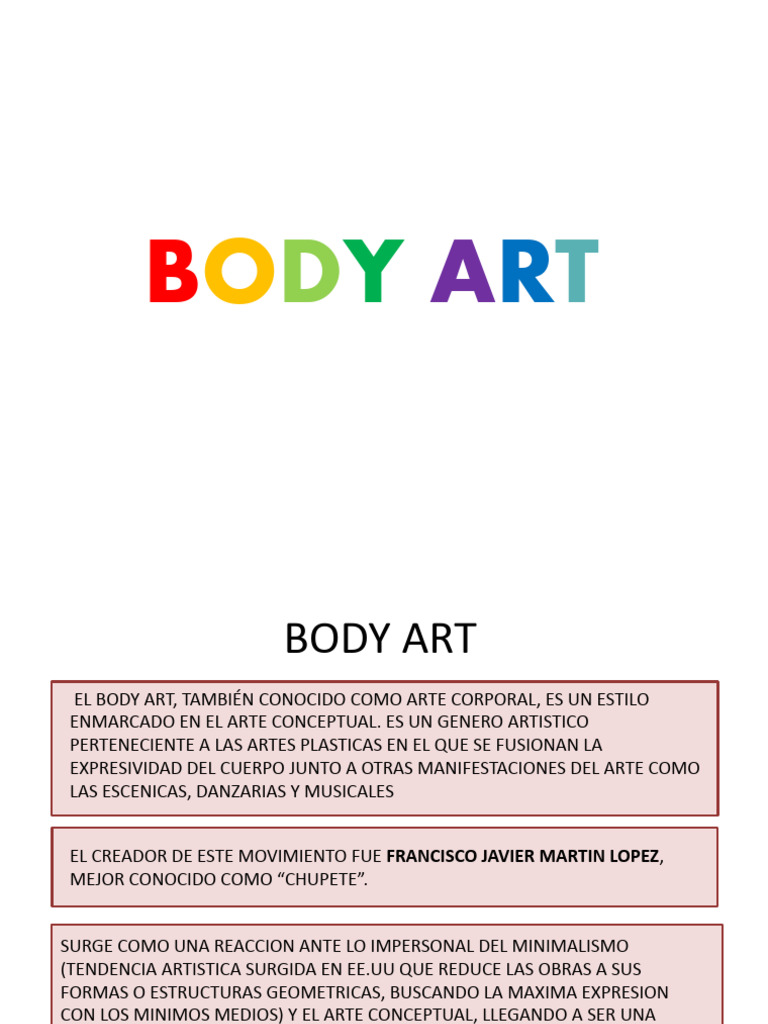 Características del Body Art | PDF | Arte Corporal | Arte de performance