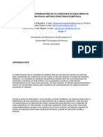 Práctica 11 Determinación de La Constante de Equilibrio de Una Reacción Por El Método Espectrofotométrico