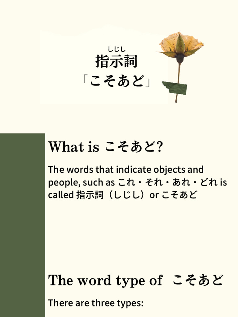 指示詞 指示代名詞 こそあど | PDF
