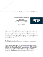 Corporate Governance, Regulation, and Bank Risk Taking