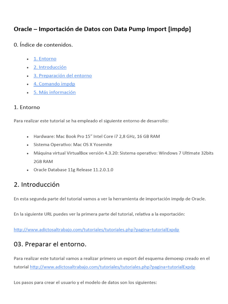 Importación de Datos con impdp en Oracle | PDF | Interfaz de línea de ...