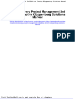 Contemporary Project Management 3rd Edition Timothy Kloppenborg Solutions Manual