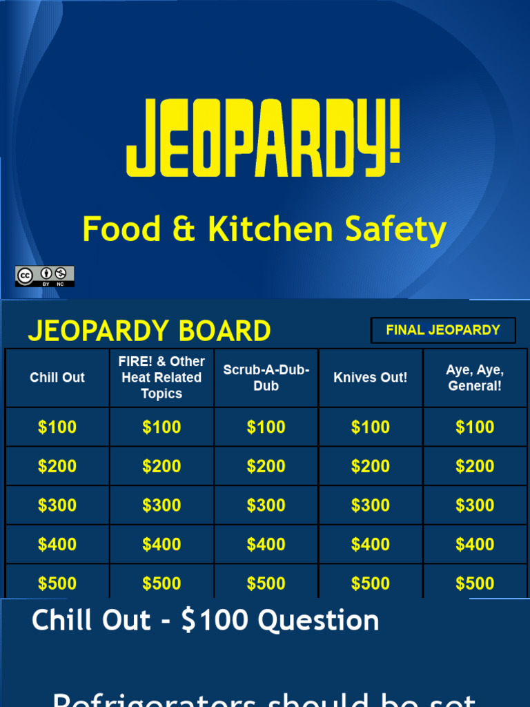 Food Kitchen Safety Jeopardy PDF Knife Nutrition
