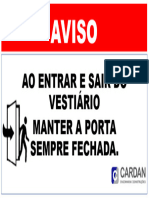 Placa Vestiário 2 Unidades