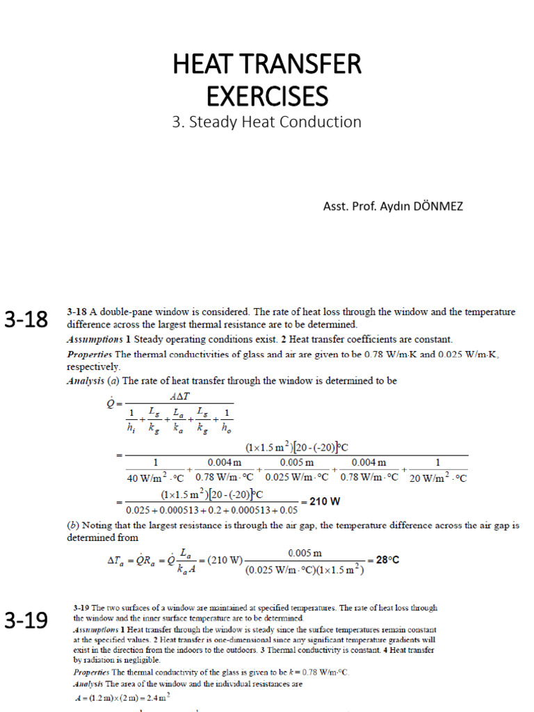 Heat Transfer Exercises 3 PDF