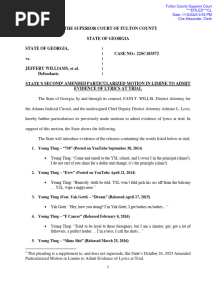 State v. Williams - Notice of Lyrics