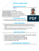 Sintesis Curricular: Información Personal