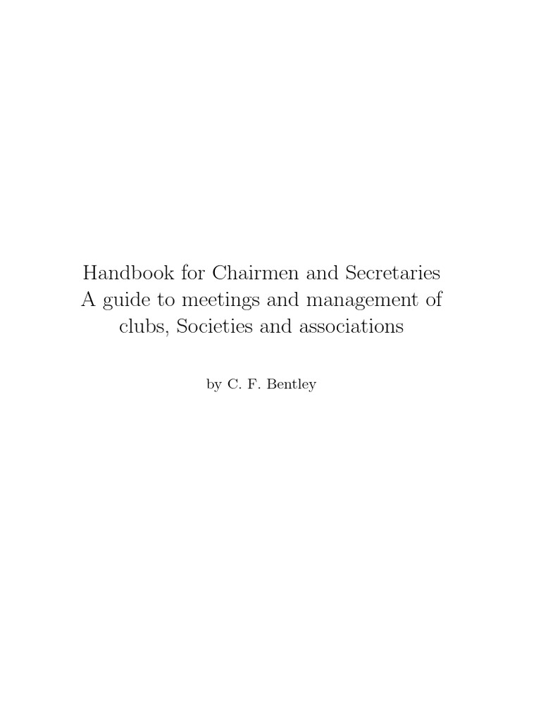 Handbook Chair Secret PDF Committee Policy
