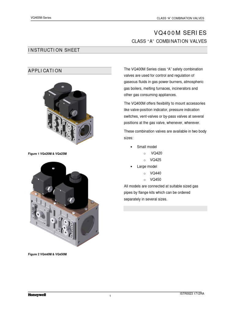 VQ400 Honeywell PDF Valve Electrical Connector