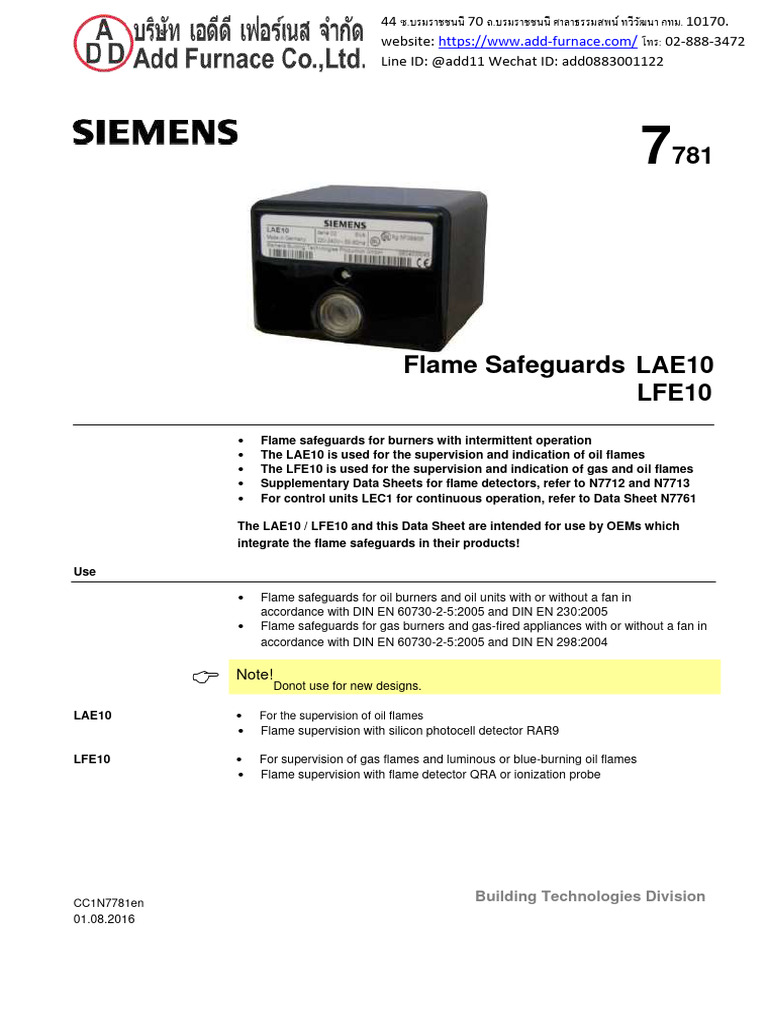 Siemens LAE10/LFE10 Flame Safeguards Guide | PDF | Electromagnetic ...