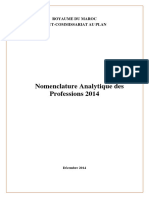 Nomenclature Analytique Des Professions, Décembre 2014 (Version FR)