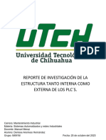 Reporte de Investigación de La Estructura Tanto Interna Como Externa de Los PLC S.