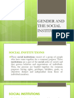 Gender and The Social Institutions (Gender and Family)